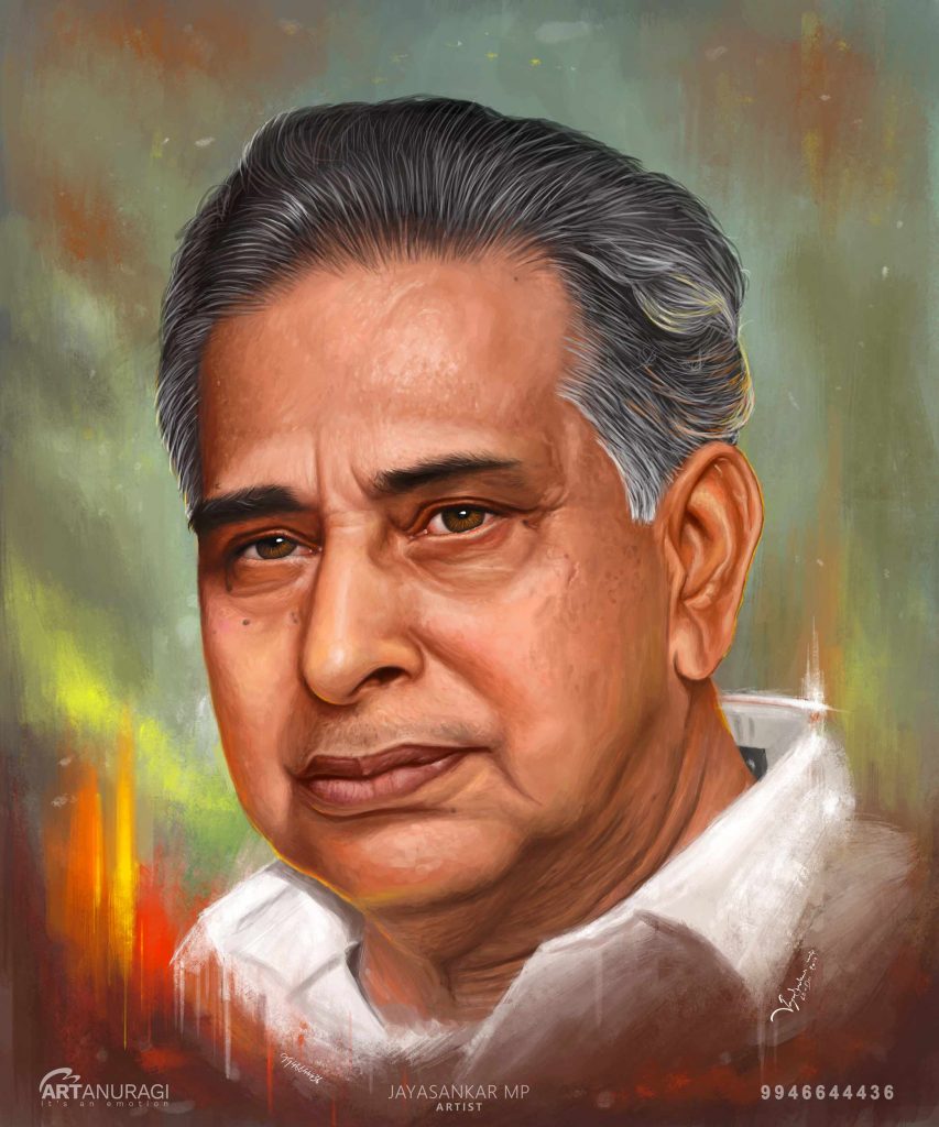 Portrait Painting of Vaikom Viswan